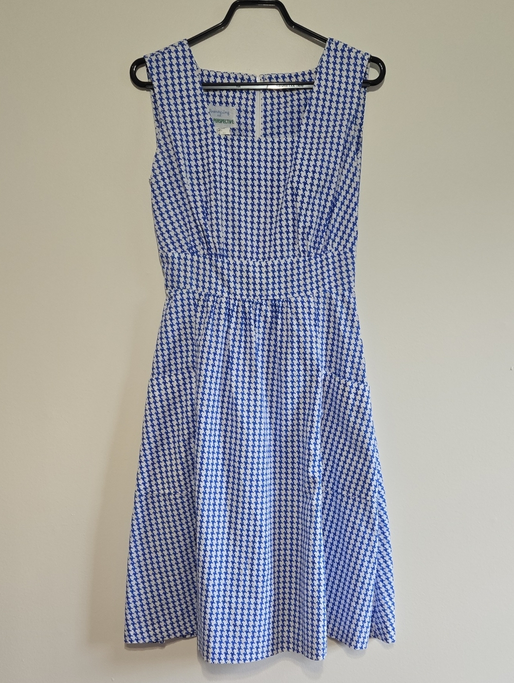Vintage 1970s Houndstooth Fit & Flare Dress